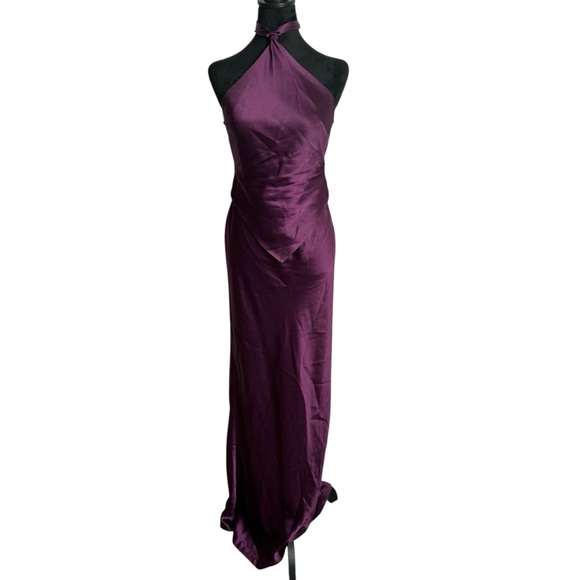Retrofete Ester Stunning Purple Ruched Halter Maxi dress size medium - Picture 4 of 8
